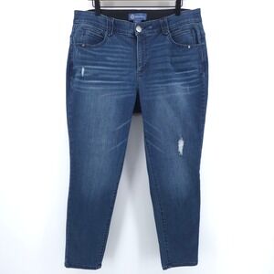 Democracy Womens Jeans Absolution 16WP Blue Distressed Skinny Jeggings